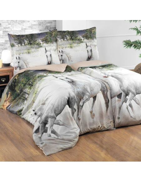 3D_бавовняна_постільна_білизна_Horses