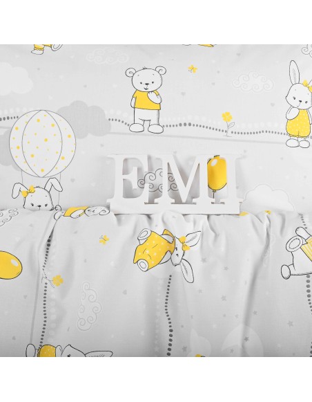 Бавовняна дитяча постільна білизна Зайчик та Ведмедик EMI