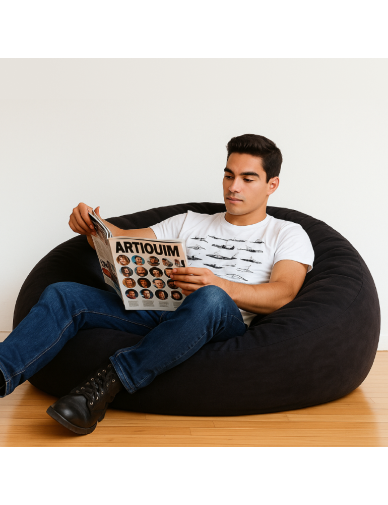 Мішок для сидіння куля замшева чорна EMI