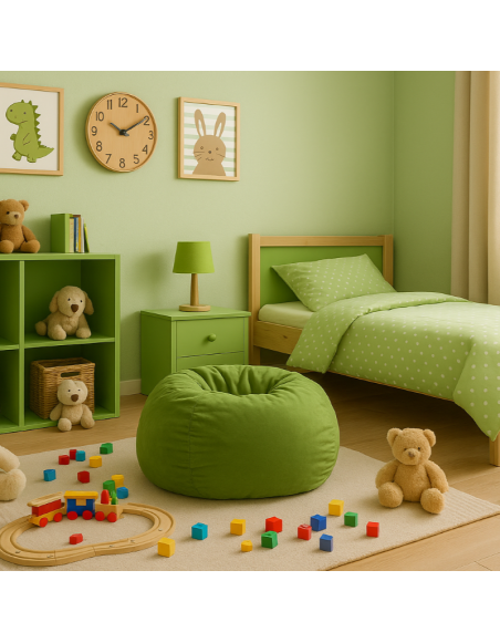 Мішок для сидіння куля замшева зелений EMI