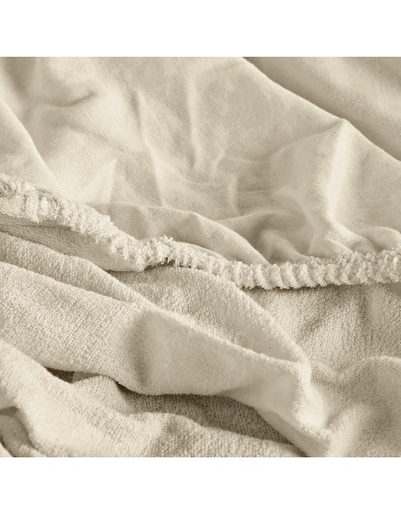 Махрове простирадло кремове EMI