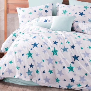 Бавовняна постільна білизна Galaxy бірюзова EMI