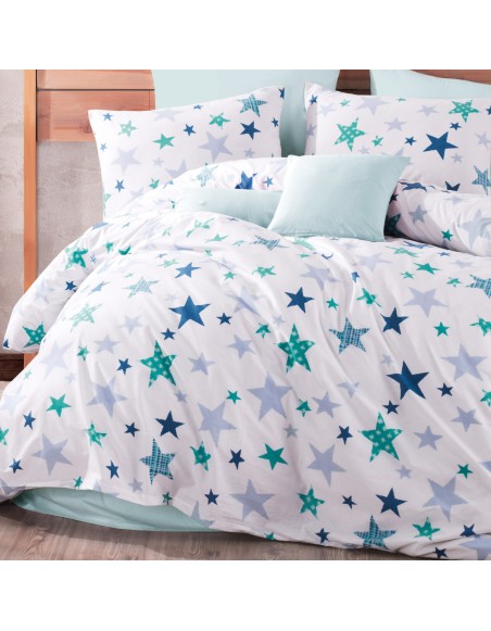 Бавовняна постільна білизна Galaxy бірюзова EMI