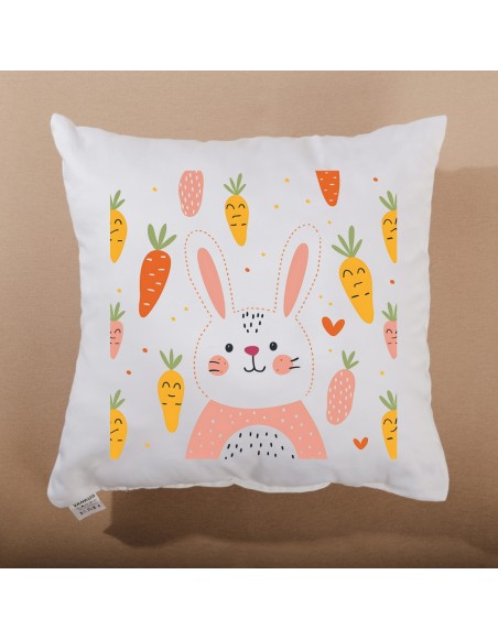 Дитяча декоративна подушка Carrots 40х40 см з принтом зайчика