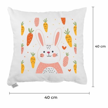 Дитяча декоративна подушка Carrots 40х40 см з принтом зайчика
