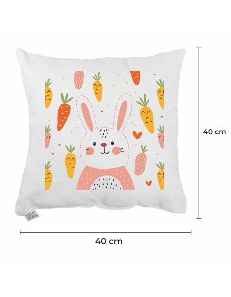 Дитяча декоративна подушка Carrots 40х40 см з принтом зайчика