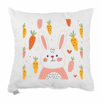 Дитяча декоративна подушка Carrots 40х40 см з принтом зайчика