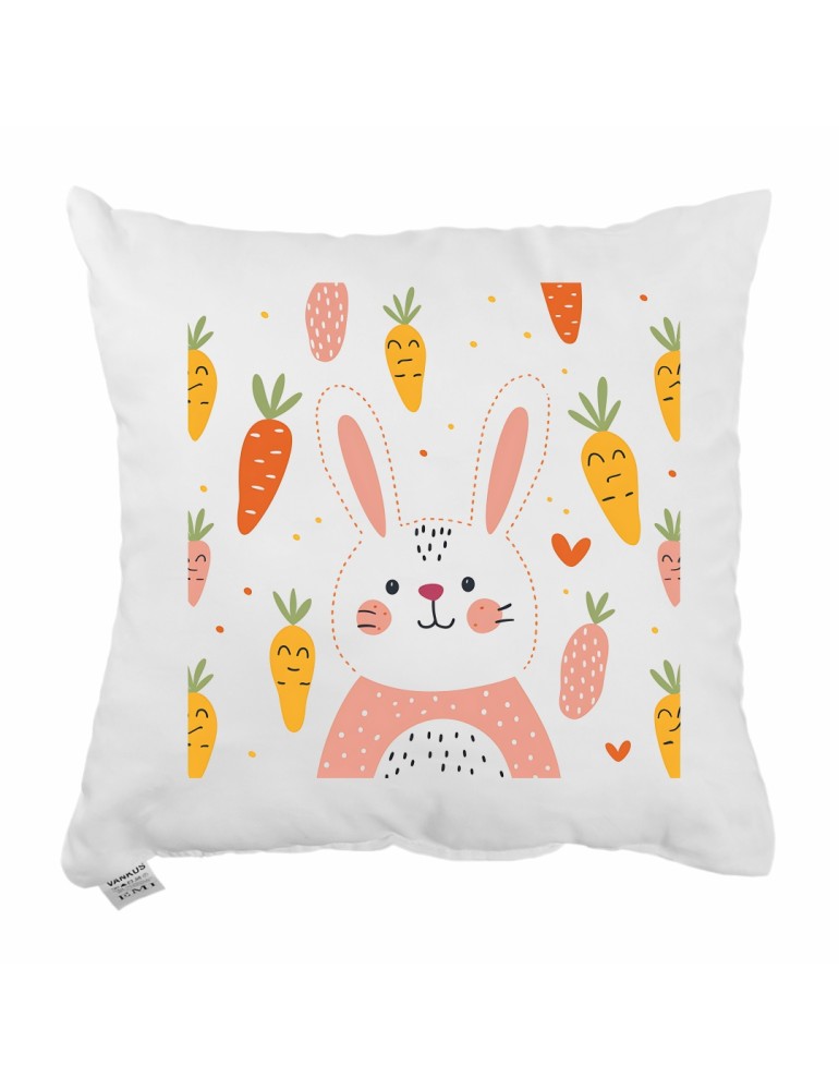 Дитяча декоративна подушка Carrots 40х40 см з принтом зайчика
