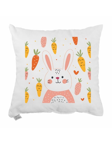 Дитяча декоративна подушка Carrots 40х40 см з принтом зайчика