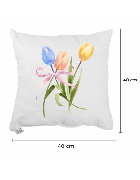 Весняна_інтер'єрна_подушка_ EMI_Colora_з_блакитним_рожевим_та_жовтим_тюльпанами