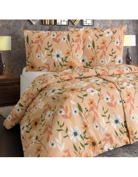Крепова_постільна_білизна_Petal_EMI_Оранжева_з_квітами