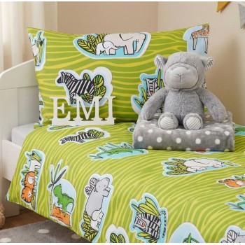 Дитяча постільна білизна Джунглі зелена EMI