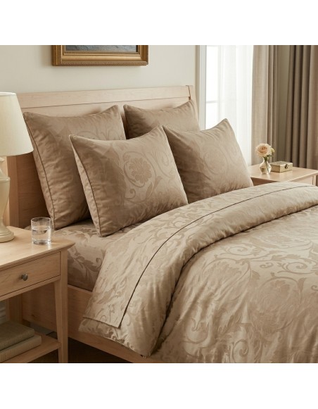 якісна_Дамаська_постільна_білизна_коричнева_Mocca_EMI