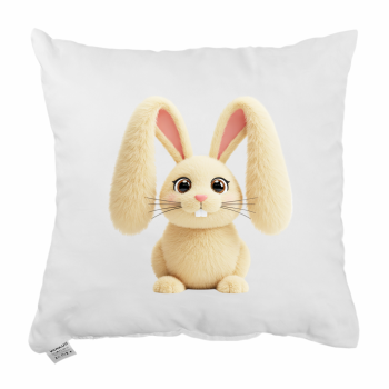 Біла_декоративна_подушка_ EMI_Hoplet_40х40_см_з_кроликом