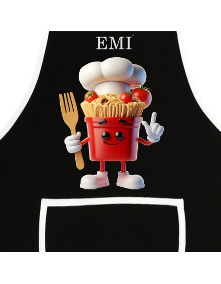 Кухонний_фартух_чорний_Pasta_EMI_з_мультяшним_принтом_спагеті