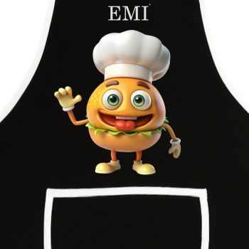 чорна_Кухонний_фартух_Burger_EMI