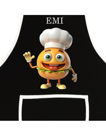 чорна_Кухонний_фартух_Burger_EMI