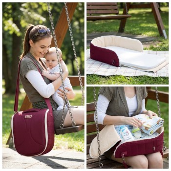 Багатофункціональне_гніздо_для_немовлят_бордове_Baby_Bed_ibaby