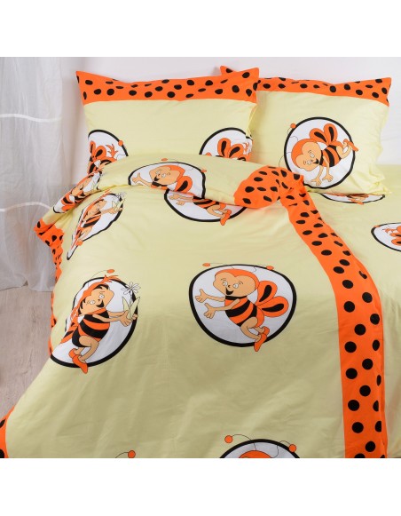 Obliečky detské bavlnené včielky oranžové EMI