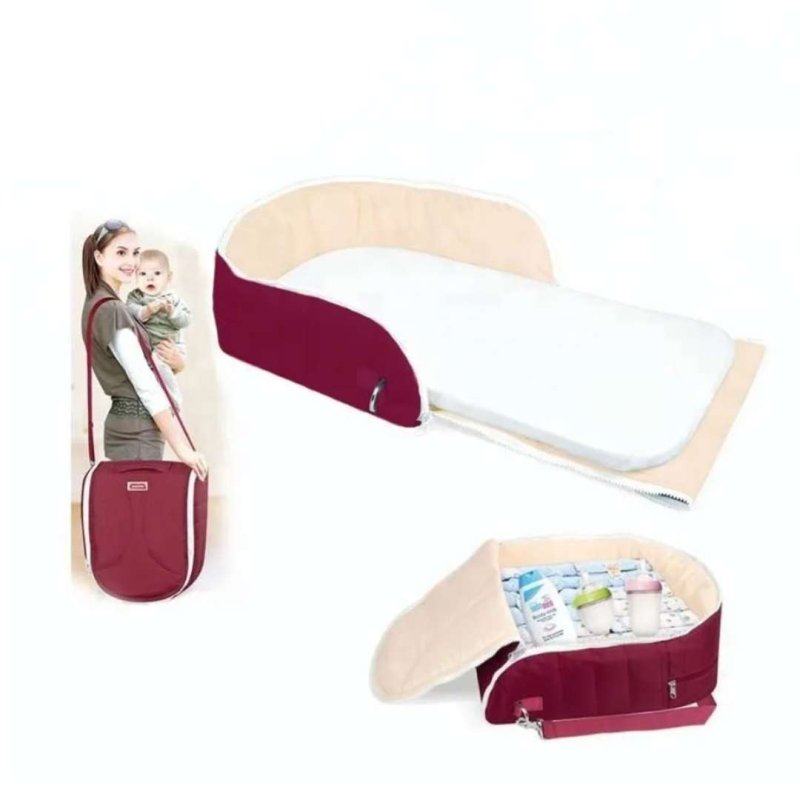 Багатофункціональне_гніздо_для_немовлят_бордове_Baby_Bed_ibaby