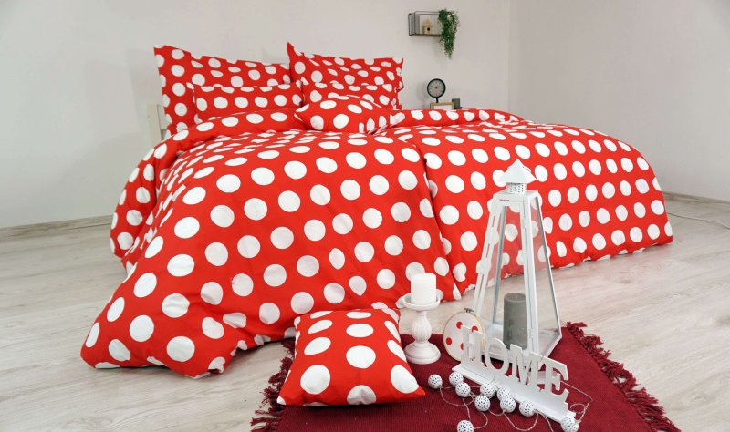 Бавовняна_постільна_білизна_Dots_червона_EMI