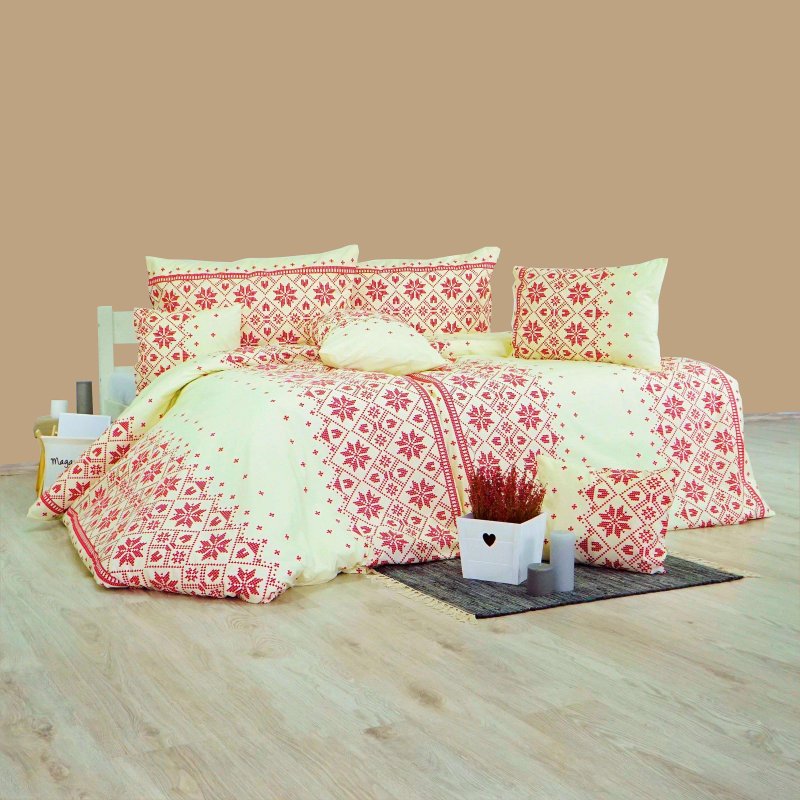 Бавовняна_постільна_білизна_Etno_кремово-бордова_EMI