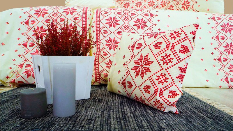 Бавовняна_постільна_білизна_Etno_кремово-бордова_EMI