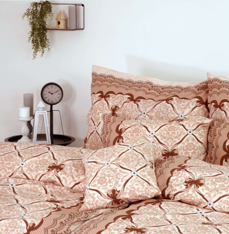 Бавовняна_постільна_білизна_Vintage_коричнева_EMI