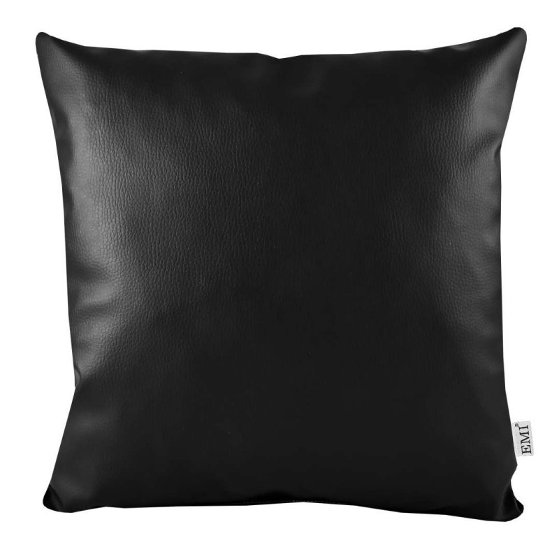 Подушка_40х40_чорна_екошкіра_EMI