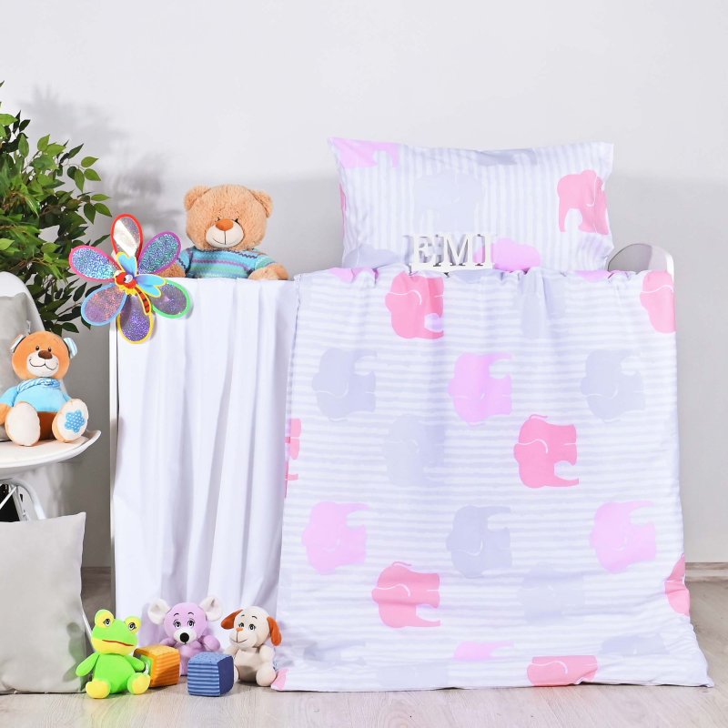 Дитяча_постільна_білизна_Слоники_рожеві_EMI