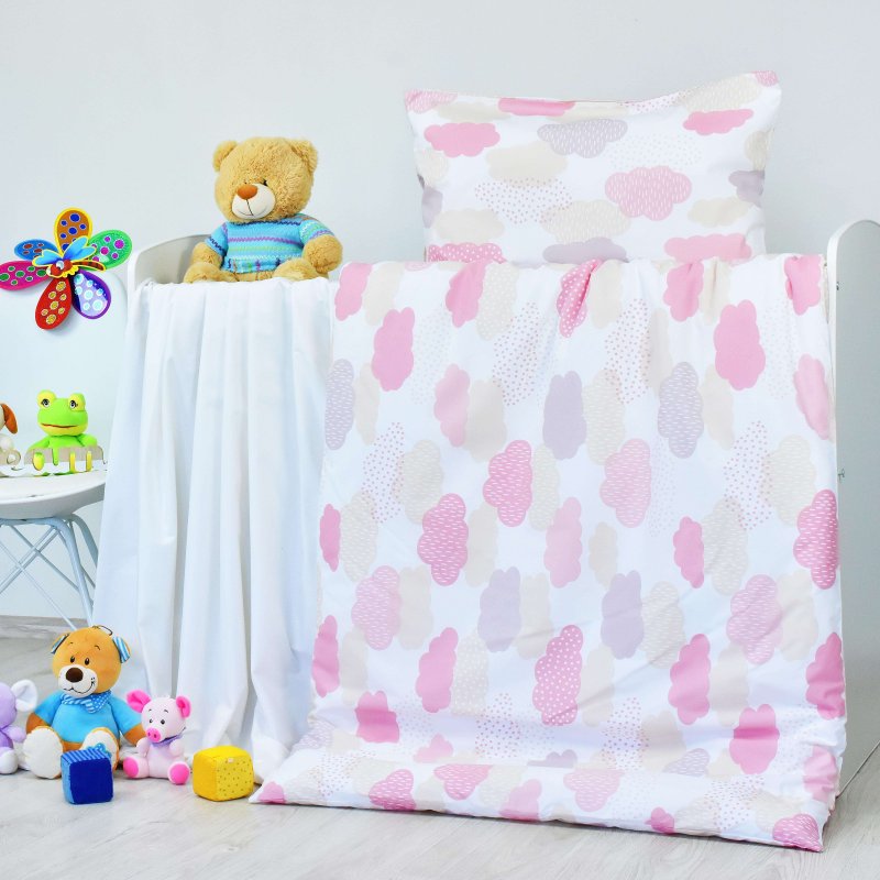 Дитяча_постільна_білизна_Хмаринки_рожеві_EMI