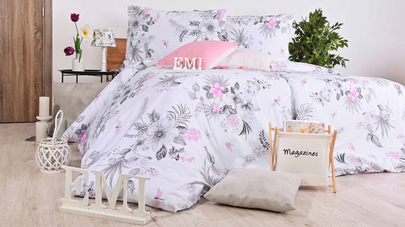Бавовняна постільна білизна Laura біла EMI