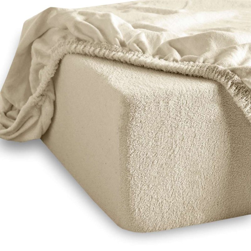 Махрове простирадло кремове EMI