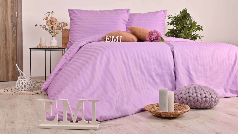 Постільна білизна фіолетова з дамаску EMI