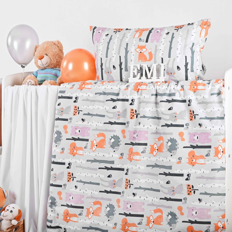 Бавовняна дитяча постільна білизна Лисеня EMI