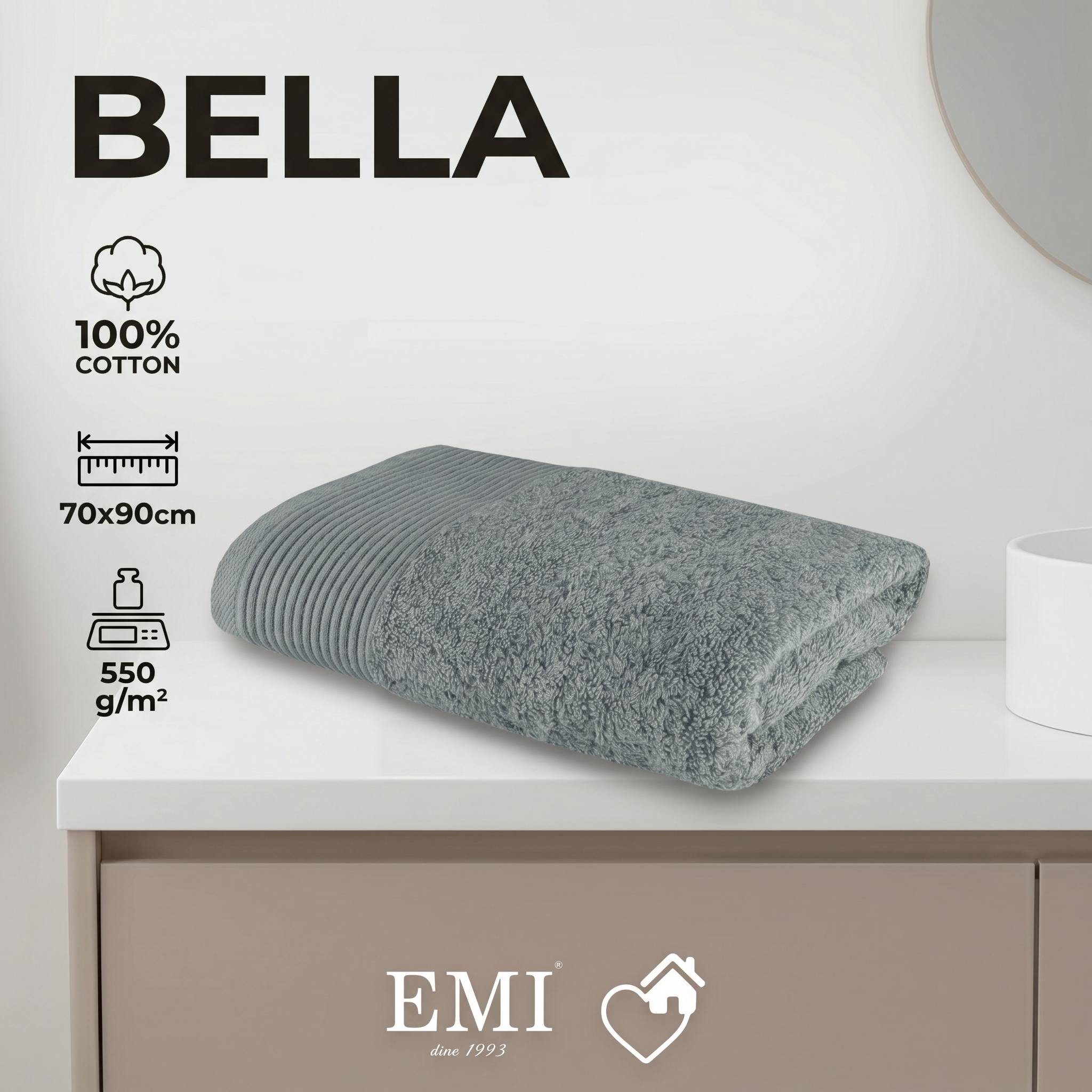 банний_рушник_bella_emi_світло_сірий_70х140