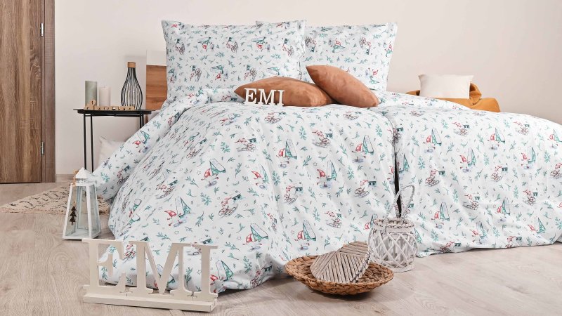 Різдвяна бавовняна постільна білизна Elfie EMI